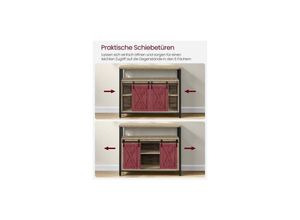 0194343146362 - Songmics - vasagle Sideboard Küchenschrank Aufbewahrungsschrank mit 2 Schiebetüren 33 x 100 x 80 cm verstellbare Ablagen für Wohnzimmer