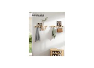 0194343146393 - Wandgarderobe 2er Set Garderobe mit Ablage Wandmontage 10 Zweifach-Metallhaken platzsparend für Flur Wohnzimmer Schlafzimmer pro Haken bis 5 kg