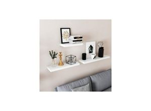 0194343199313 - Songmics - vasagle 3-Set Wandregal Wandboard für Bücher Bilder Deko Schweberegal 80 x 20 x 38 cm Büroregal mdf für Wohnzimmer Küche Flur