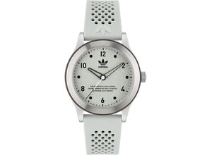 0194366250855 - Quarzuhr ADIDAS ORIGINALS CODE THREE AOSY230332I Armbanduhren weiß (hellgrau) Damen Quarzuhren Armbanduhr Damenuhr