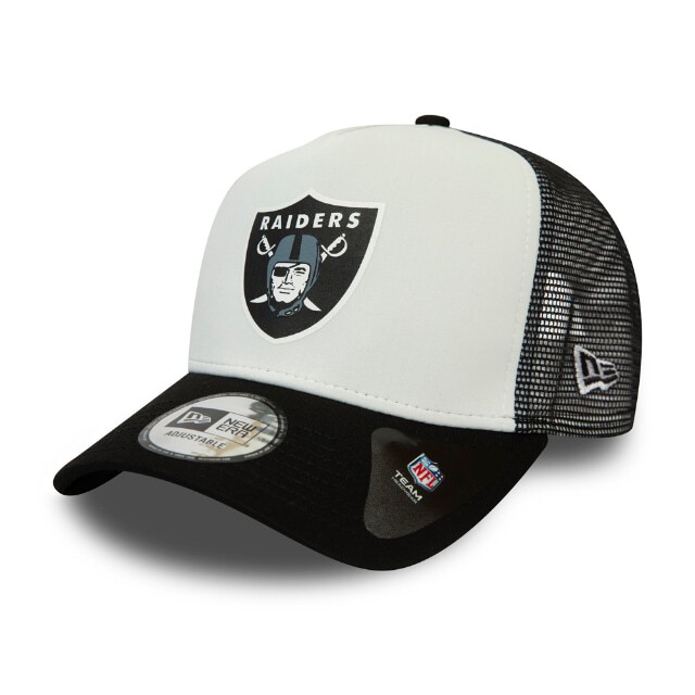 0194457429849 - New Era Team Colour Block Trucker Cap OAKLAND RAIDERS Weiß Schwarz