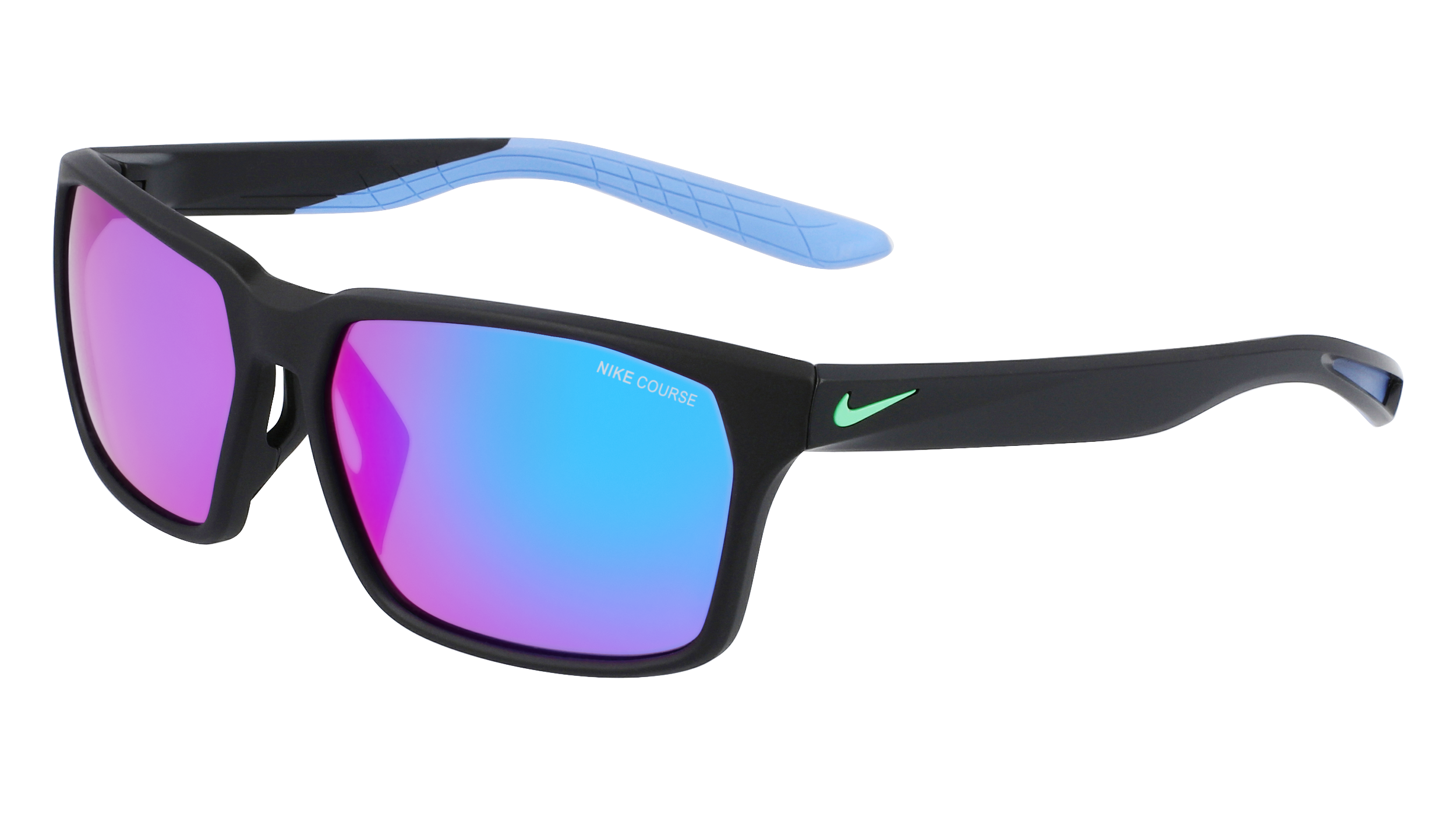 0194499440468 - Herren NIKE MAVERICK RGE M DC3295 010 Gläser SONNENBRILLEN Bio-Injekt Schwarz Hellblau Quadratisch Normal Photochromatisch