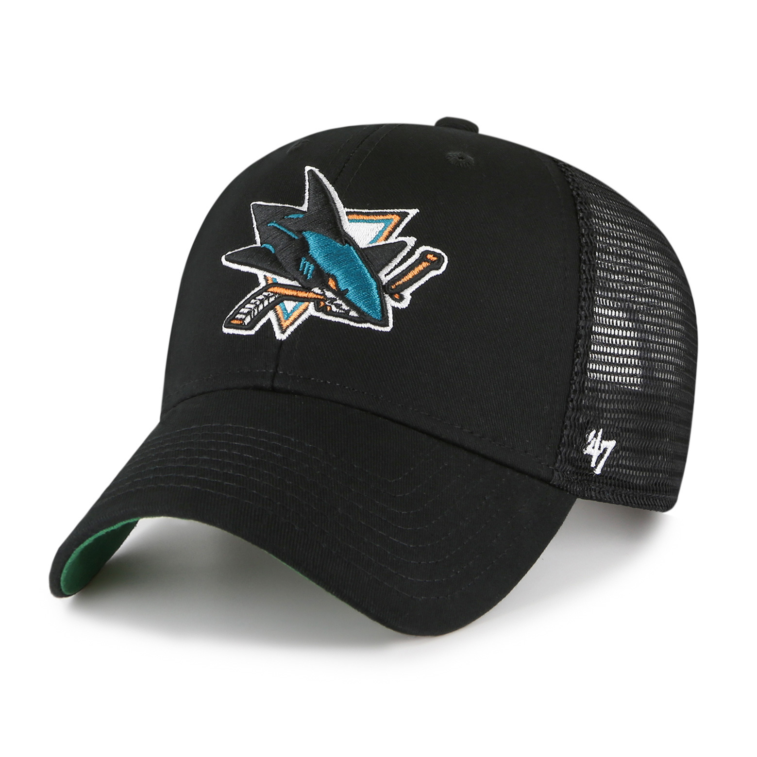 0194602355733 - 47 Brand MVP Trucker Adjustable Cap SAN JOSE SHARKS H-BRANS22CTP-BK Schwarz