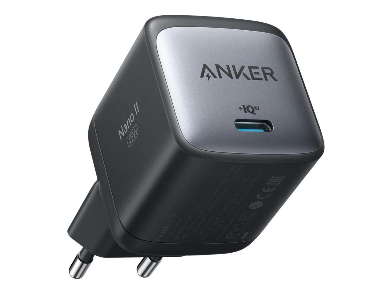 0194644074739 - Anker 713 (Nano II) - Netzteil - 45 Watt - 3 A - IQ 30 (24 pin USB-C) - Schwarz