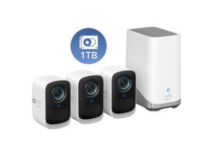 0194644129644 - eufy S300 eufyCam (eufyCam 3C) 3-Cam Kit+ 1 TB Festplatte White