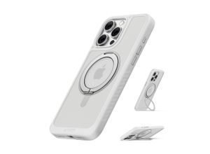 0194644202910 - MagGo magnetisches Handy-Case mit Ständer (360° Ringständer für iPhone 16)-livestream Transparent   iPhone 16 Pro