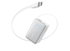0194644213947 - Nano Powerbank (10K 45W Integriertes einziehbares USB-C Kabel) White