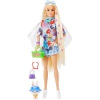 0194735024452 - Barbie Extra Puppe Flower Power Anziehpuppe Modepuppe ausgefallene Outfits