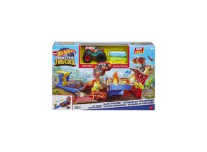 0194735036066 - Hot Wheels Monster Trucks Demo Derby Playset With 164 Scale Toy Truck & 3 Crushable Toy Cars