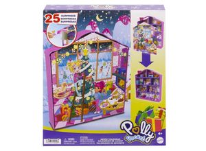 0194735109005 - Polly Pocket Adventskalender 2023 Überraschungen Puppe Lebkuchen Haus Spielset