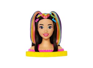 0194735125197 - otally Hair Styling Doll Head Straight Black Neon Rainbow Hair