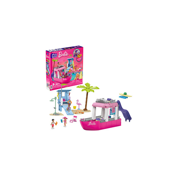 0194735164400 - MEGA Malibu Dream Boat Building Kit Playset With 3 Micro-Dolls (317 Pieces)