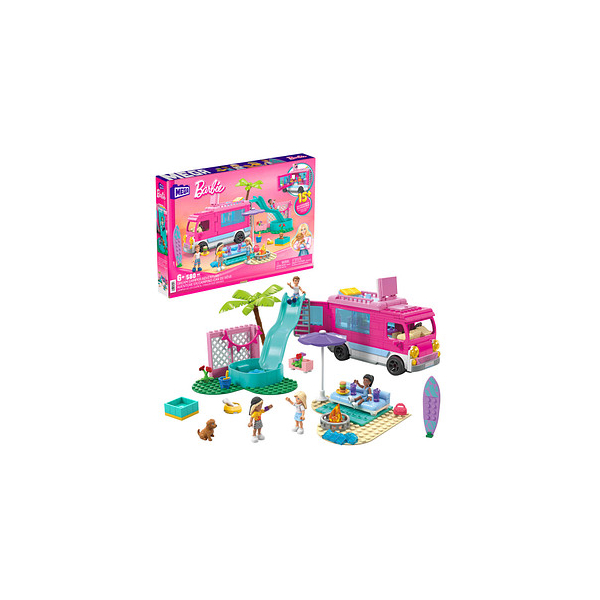 0194735164417 - MEGA Barbie Super Abenteuer Camper Traum Wohnmobil Bauset Barbie Figur Haustier