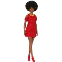 0194735176687 - Barbie Fashionistas-Puppe - Black Barbie mit rotem Strickkleid