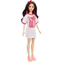 0194735176823 - Puppe Barbie Fashionistas-Puppe mit weißem T-Shirt-Kleid