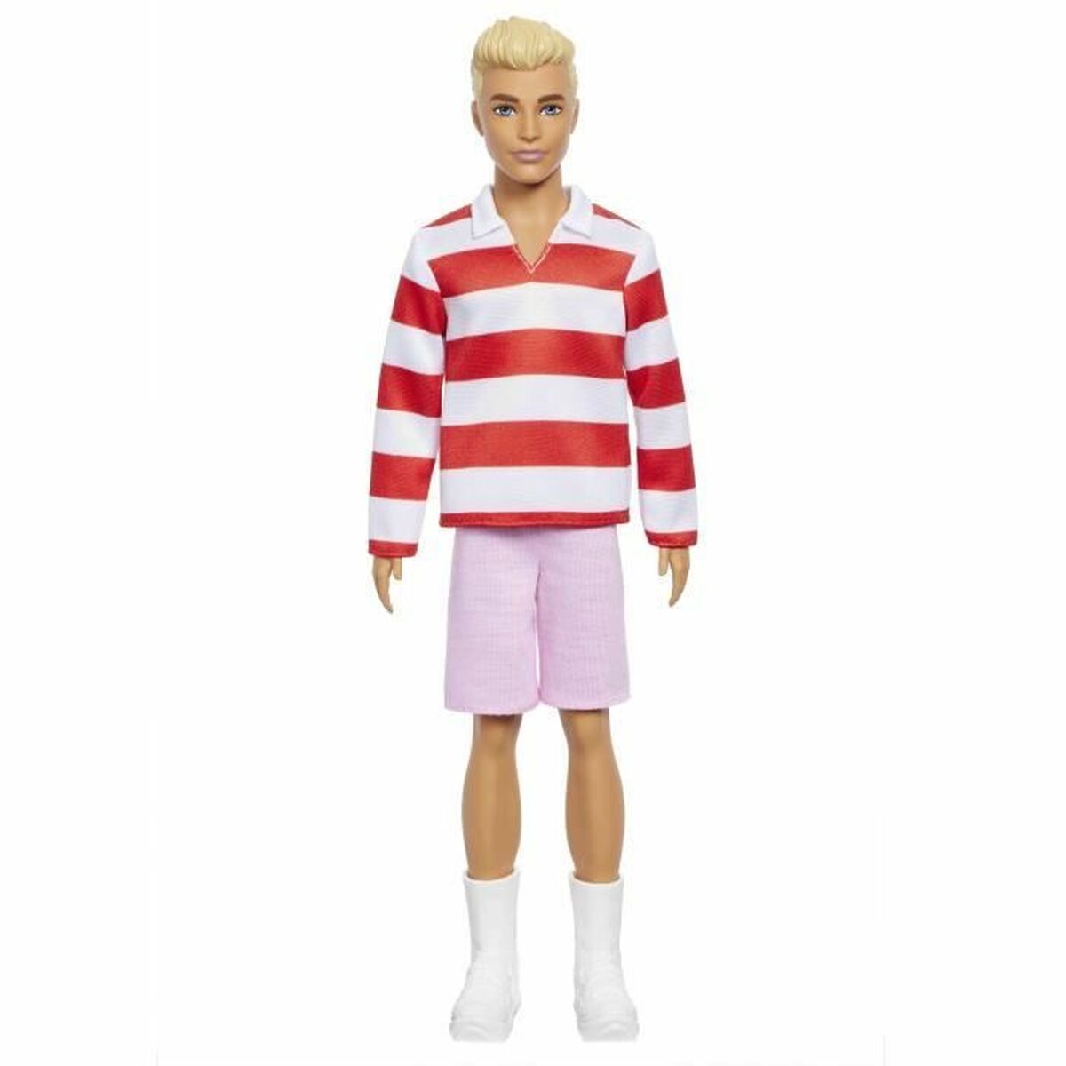 0194735255689 - Fashionistas Ken Doll #241 in Red Striped Top and Pink Shorts with White Sneakers Blonde 0194735255689 - Fashionistas Ken Doll #241 in Red Striped Top and Pink Shorts with White Sneakers Blonde