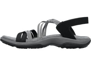 0194880934835 - SKECHERS® Reggae Slim Sandalen Takes Two Klettverschluss für Damen grau 39