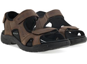 0194891226974 - ecco® Onroads Sandalen Nubukleder Klettverschlüsse für Herren braun 44