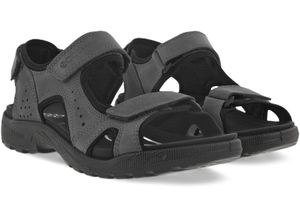 0194891227315 - ecco® Onroads Sandalen Nubukleder Klettverschlüsse für Herren grau 42