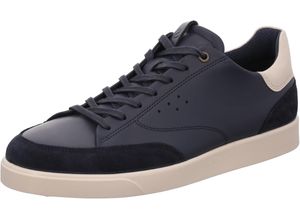 0194891287586 - ecco® Sneaker Leder Kontrastferse für Herren blau 45