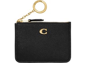 0195031874277 - COACH Schlüsselanhängeretui Leder Emblem uni für Damen schwarz