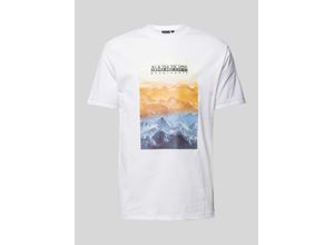 0195440951057 - T-Shirt mit Label-Motiv-Print