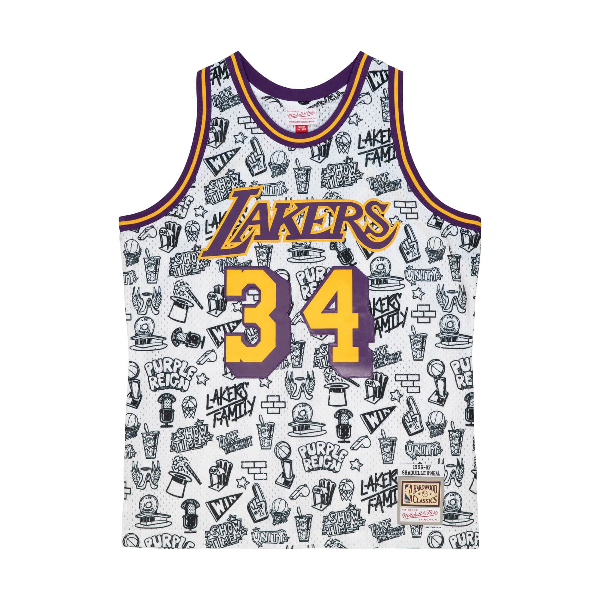 0195563883174 - Trikot Los Angeles Lakers Doodle Swingman Shaquille ONeal 1996-97