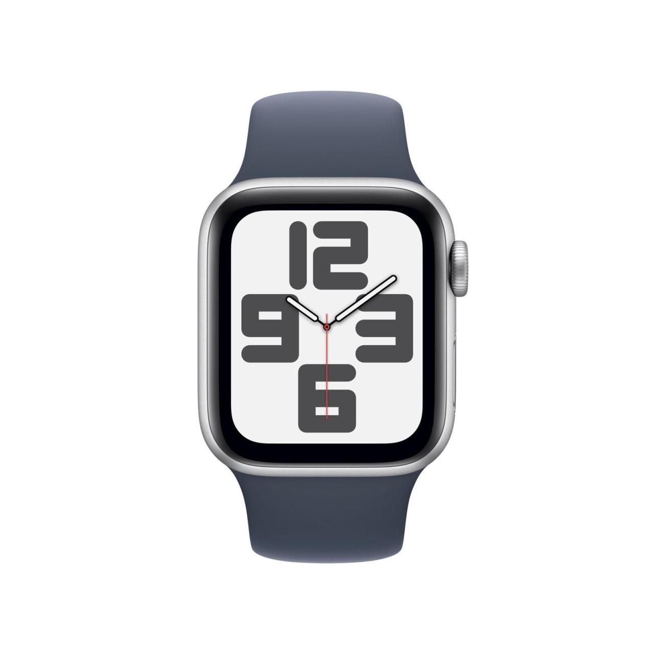 0195949004858 - APPLE Watch SE (2023) GPS 44 mm Smartwatch Aluminium Fluorelastomer 130-180 mm Silber Sturmblau