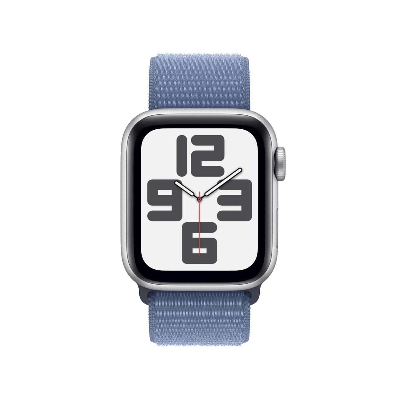 0195949007774 - APPLE Watch SE (2023) GPS+Cellular 44 mm Smartwatch Aluminium Textil Carbon Neutral 130-200 mm Silber Winterblau