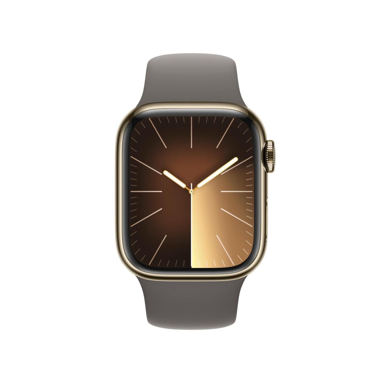 0195949023149 - APPLE Watch Series 9 GPS + Cellular 41 mm Smartwatch Edelstahl Fluorelastomer 130 - 180 mm Gold Tonbraun