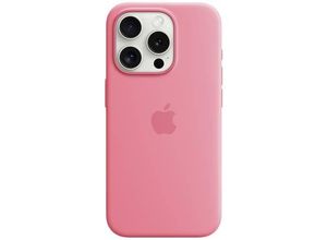 0195949505669 - Silicon Case MagSafe Backcover iPhone 15 Pro Pink Induktives Laden Stoßfest