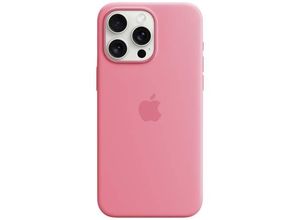 0195949505744 - Silicon Case MagSafe Backcover iPhone 15 Pro Max Pink Induktives Laden Stoßfest