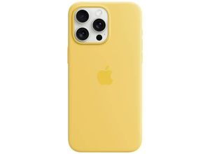 0195949505768 - Silicon Case MagSafe Backcover iPhone 15 Pro Max Warmgelb Induktives Laden Stoßfest