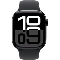 0195949563652 - Smartwatch APPLE Watch Series 10 Aluminium Smartwatches Gr 42 mm ohne eSIM S M Sport Band schwarz (schwarz schwarz)