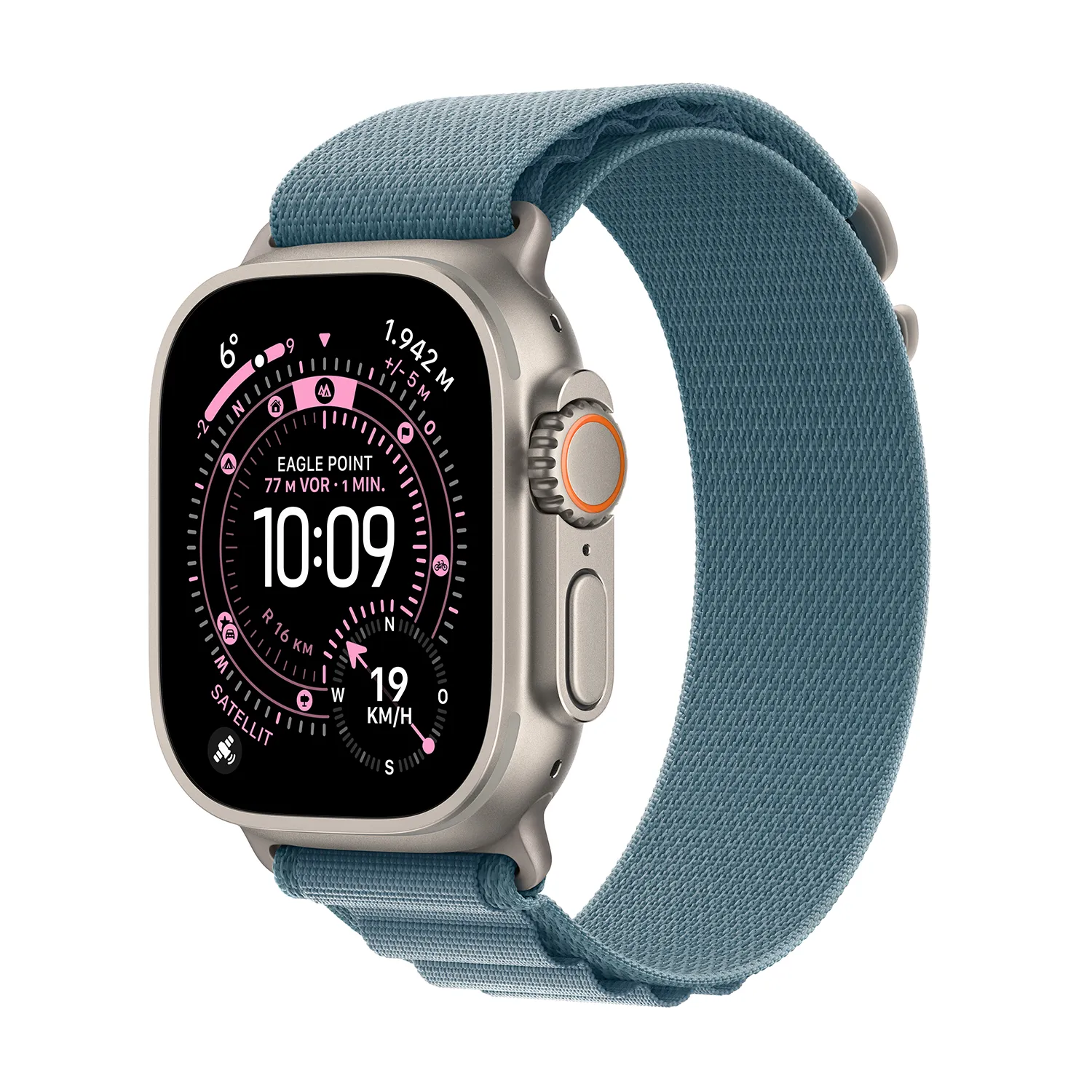 0195950609059 - Apple Watch Ultra 3 GPS + Cellular 49mm Natur Titanium Case mit Hellblau Alpine Loop Medium