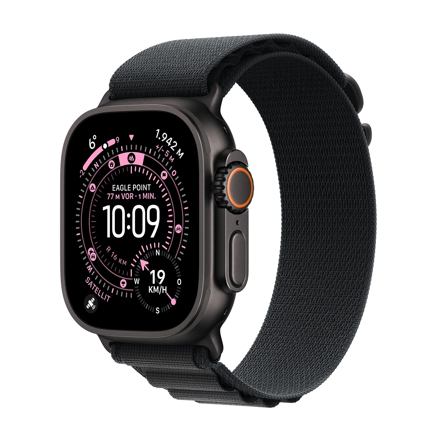 0195950610222 - Apple Watch Ultra 3 GPS + Cellular 49mm Schwarz Titanium Case mit schwarzem Alpine Loop - Medium