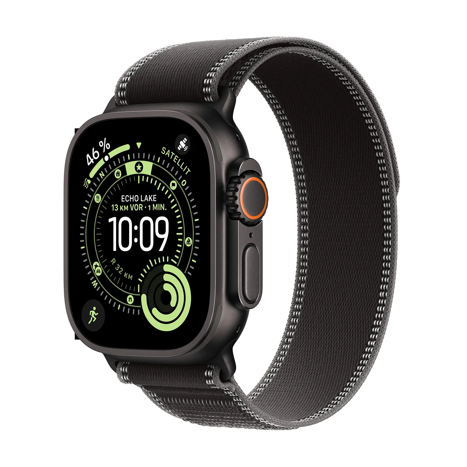 0195950610482 - Apple Watch Ultra 3 GPS + Cellular 49mm Schwarz Titanium Case mit Schwarz Kohlegrau Trail Loop - S M