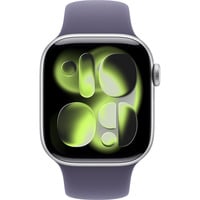 0195950619836 - Apple Watch Series 11 GPS + Cellular 42mm Silber Aluminium Case mit Nebelviolett Sport Band - S M