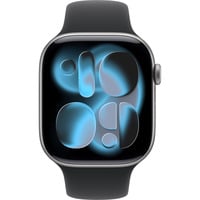 0195950630800 - Apple Watch Series 11 GPS + Cellular 46mm Space Grau Aluminium Case mit schwarzem Sport Band - S M