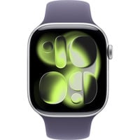 0195950632286 - Apple Watch Series 11 GPS 46mm Silber Aluminium Case mit Nebelviolett Sport Band - M L