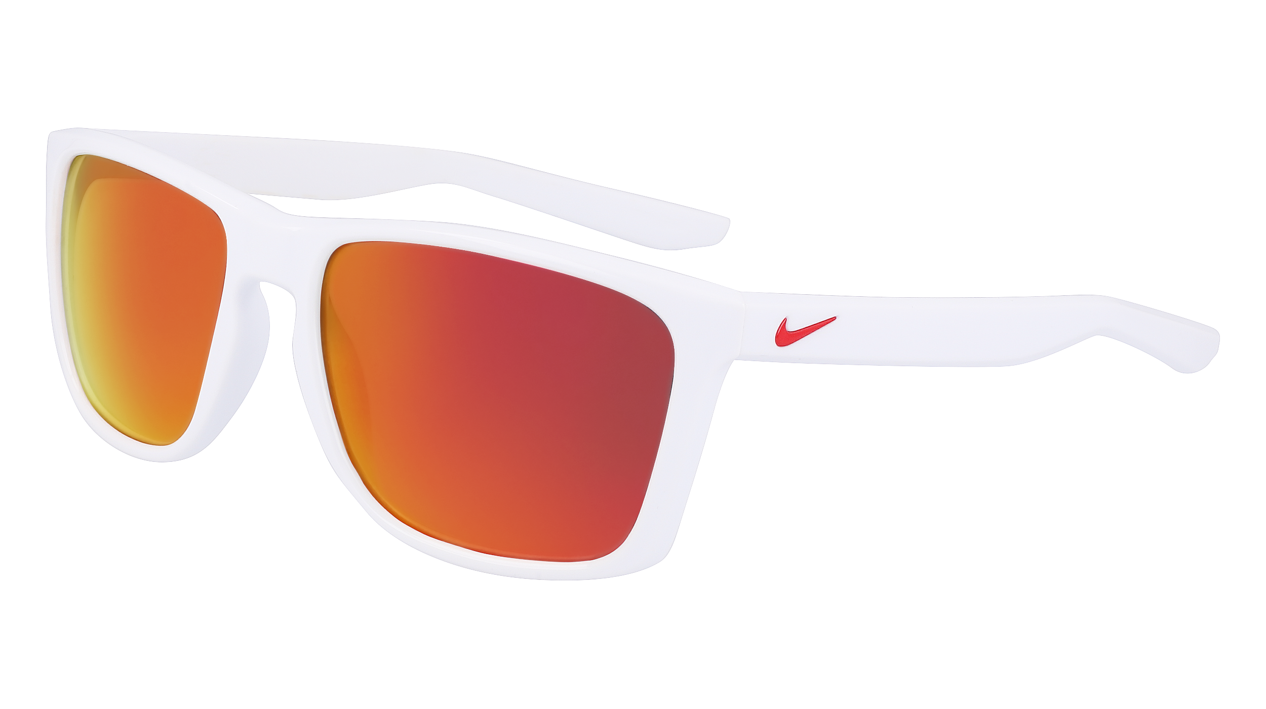 0196154779586 - Unisex NIKE FORTUNE M FD1805 100 Gläser SONNENBRILLEN Acetat Weiß Rot Quadratisch Normal Photochromatisch