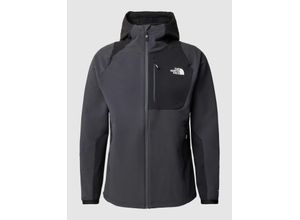 0196248175317 - THE NORTH FACE® Softshelljacke Stehkragen Kapuze zweifarbig für Herren grau M