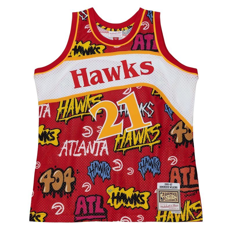 0196294279205 - NBA-Trikot Atlanta Hawks Slap Sticker Swingman Jersey 1986 Dominique Wilkins