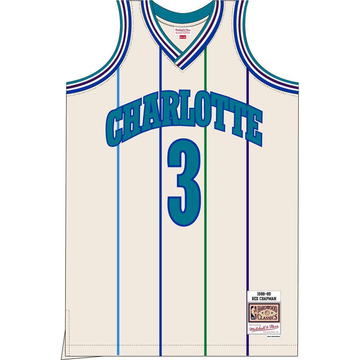 0196294535424 - NBA-Trikot Charlotte Hornets Rex Chapman