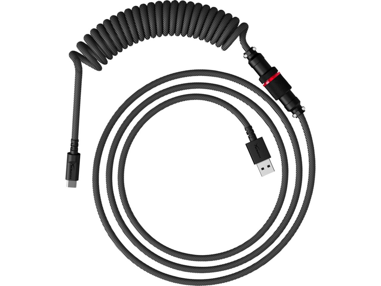 0196786043208 - Gaming USB-C Coiled Cable Gray-Black