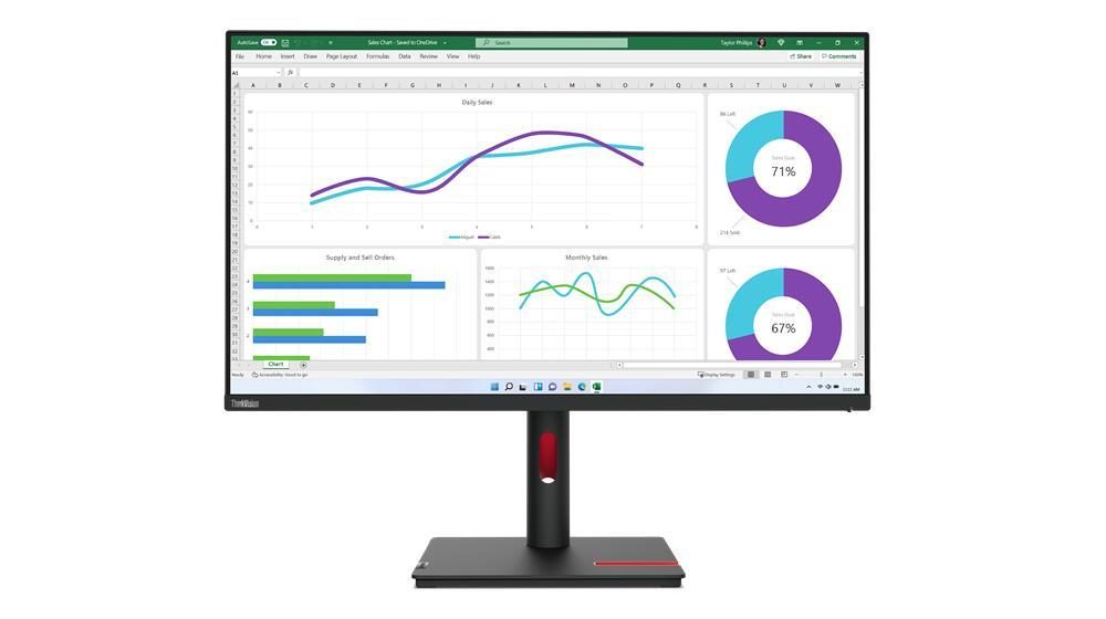 0196801200739 - ThinkVision T32h-30 LED-Monitor 80 cm (315 Zoll) EEK F (A - G) 2560 x 1440 Pixel QHD 4 ms DisplayPort Audio-Line-out HDMI® USB-C® USB 32 Gen 1 IPS