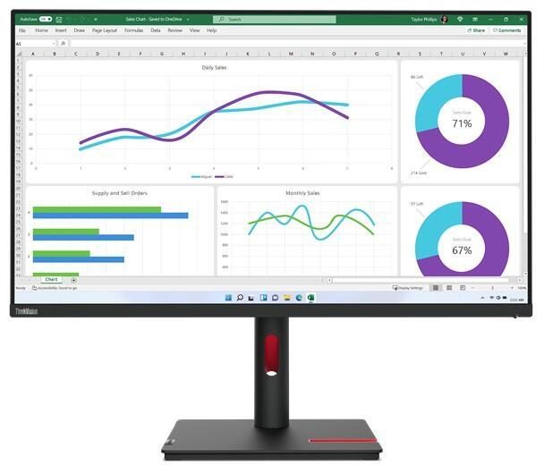 0196801203211 - ThinkVision T32p-30 LED-Monitor 80 cm (315 Zoll) EEK F (A - G) 3840 x 2160 Pixel UHD 4 ms DisplayPort Audio-Line-out HDMI® USB-C® USB 32 Gen 1 IPS