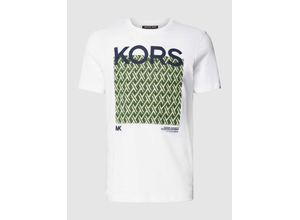 0196839349844 - T-Shirt mit Motiv- und Label-Print Modell LATTICE KORS