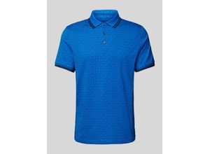 0197005100412 - Regular Fit Poloshirt mit Allover-Label-Muster Modell GREENWICH