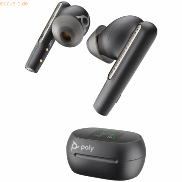 0197497053845 - Poly Voyager Free 60+ UC - True Wireless-Kopfhörer mit Mikrofon - im Ohr - aktive Rauschunterdrückung - Adapter USB-A via Bluetooth - Carbon Black